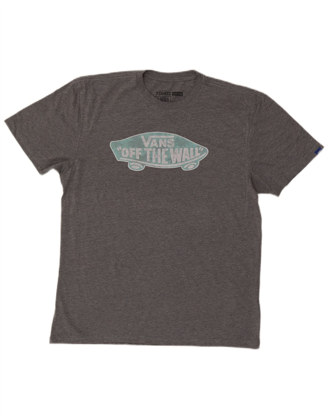 Vans Herre Custom Fit Grafisk T-Shirt Top Stor Grå Bomuld
