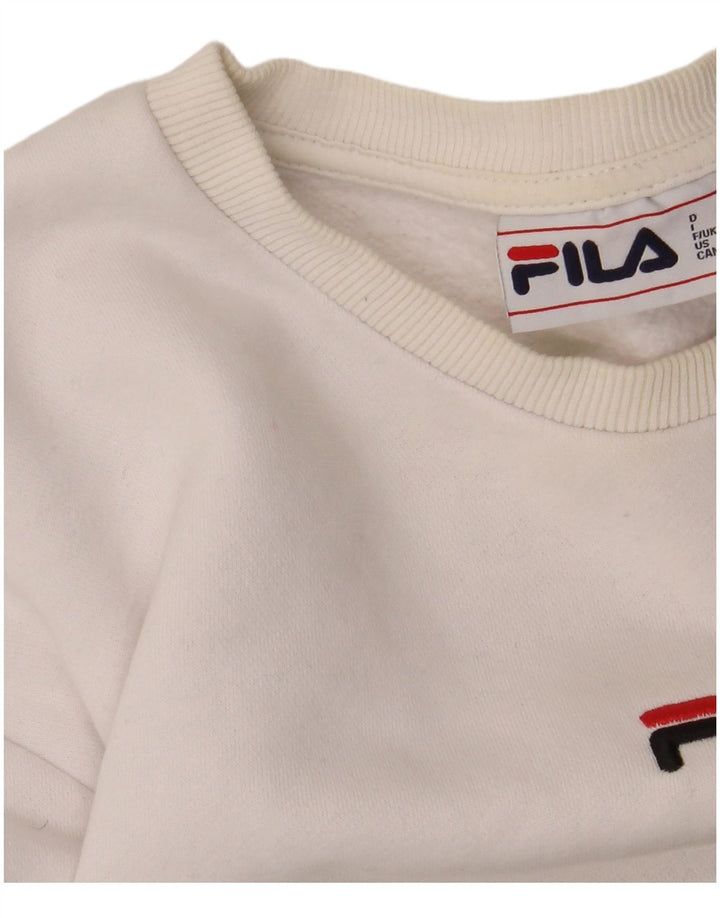 FILA Grafisk sweatshirt til mænd, lille grå farveblok bomuld