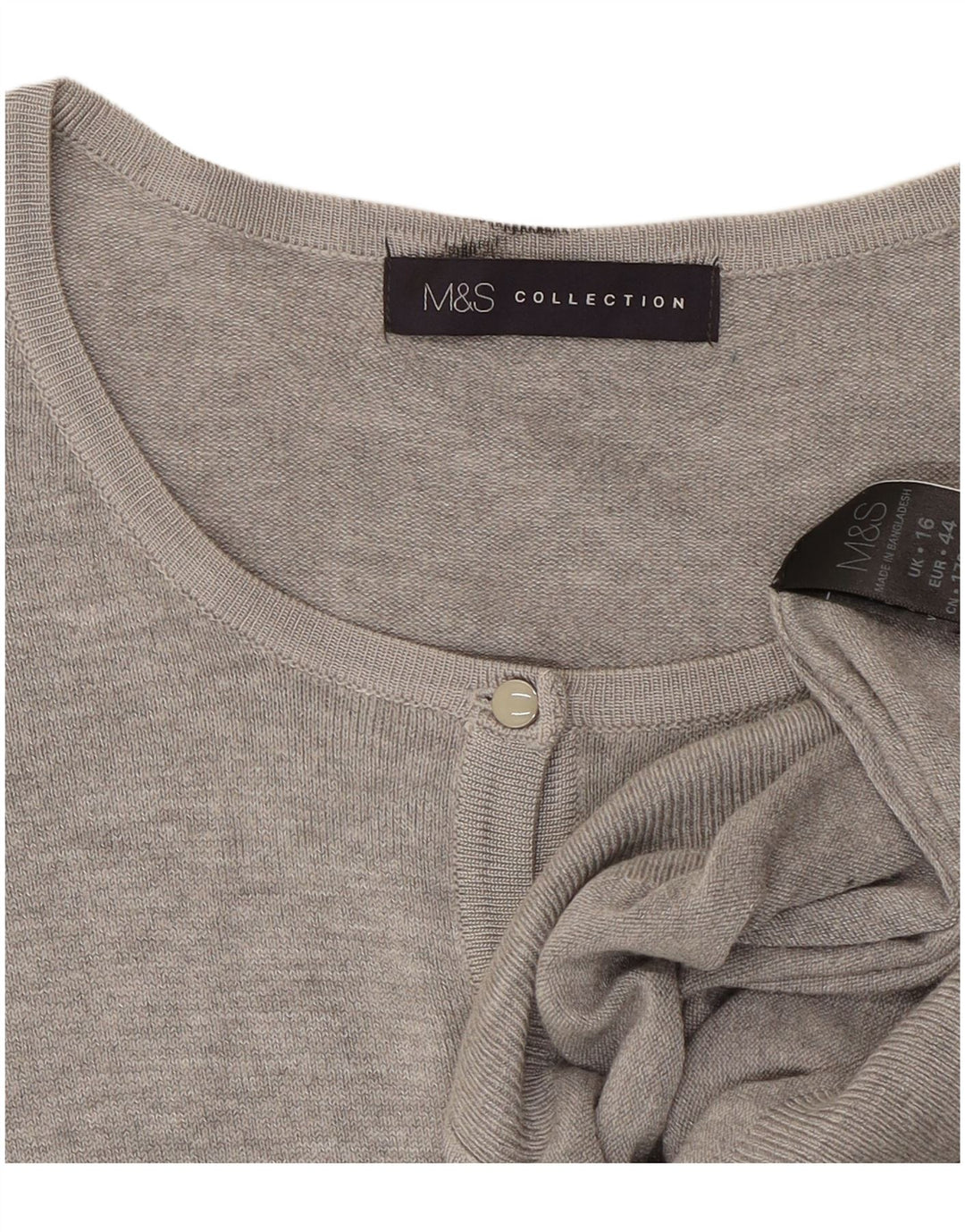 Marks & Spencer Dame Cardigan Sweater UK 16 Large Grey Flecked Viscose