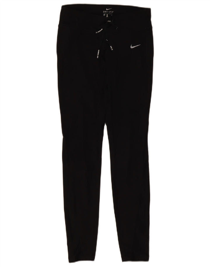 Nike Dame Dri Fit Leggings UK 8 Small Black Polyester