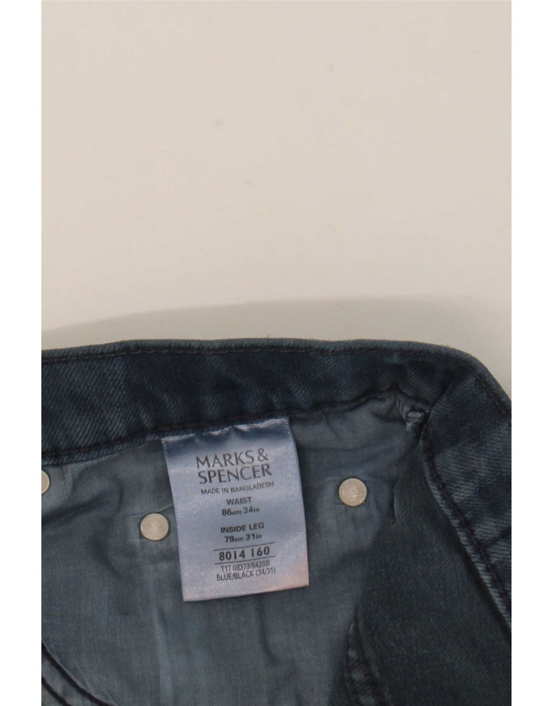 Marks & Spencer Herre Blue Harbor Straight Jeans W34 L31 Navy bomuld