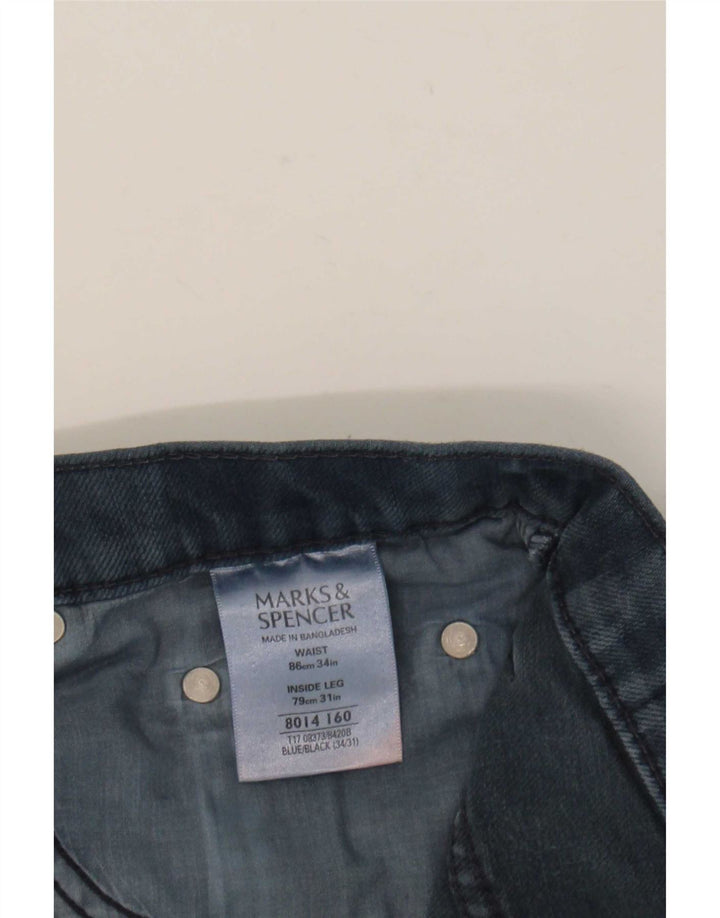 Marks & Spencer Herre Blue Harbor Straight Jeans W34 L31 Navy bomuld
