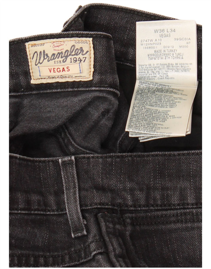 WRANGLER Herre Vegas Skinny Jeans W36 L34 Sort Bomuld