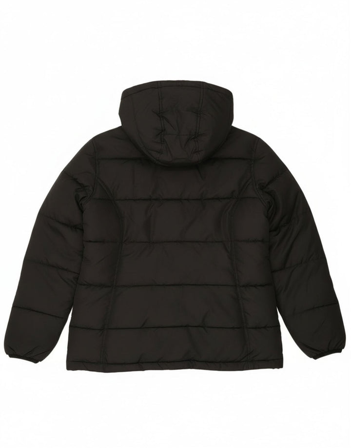 Reebok, grafisk polstret hættejakke til kvinder UK 10 Small Black
