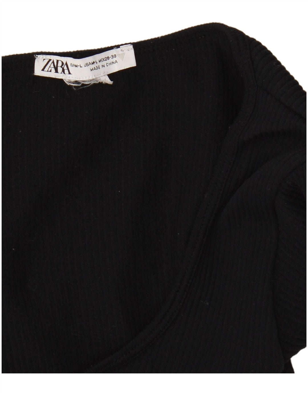 Zara Langærmet Crop Top til kvinder UK 16 Large Navy Blue