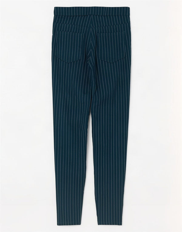Marks & Spencer Dame Casual Bukser UK 8 Small W26 L27 Grøn nålestribe