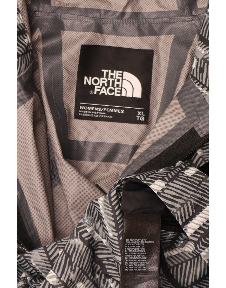 The North Face Regnjakke med hætte til kvinder UK 18 XL Gråstribet polyester