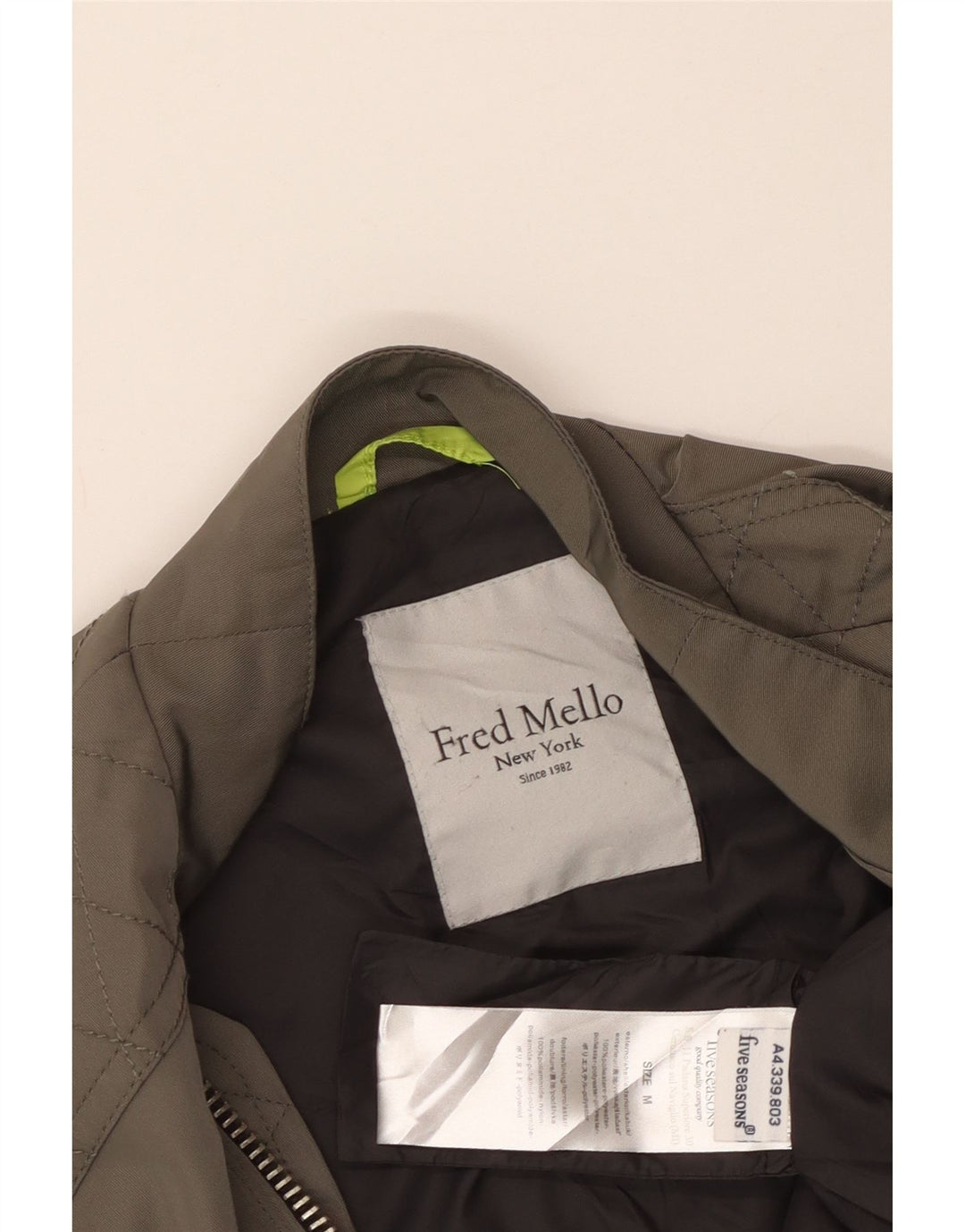 Fred Mello Herre Bomber Jacket UK 38 Medium Grå Polyamid