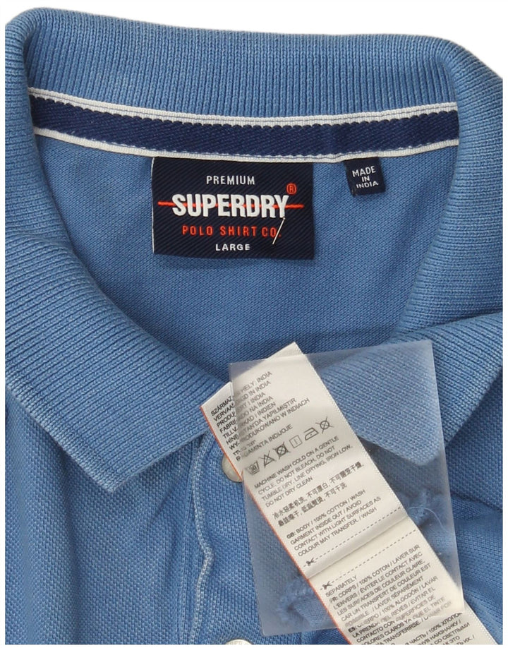 Superdry herre poloskjorte stor blå bomuld