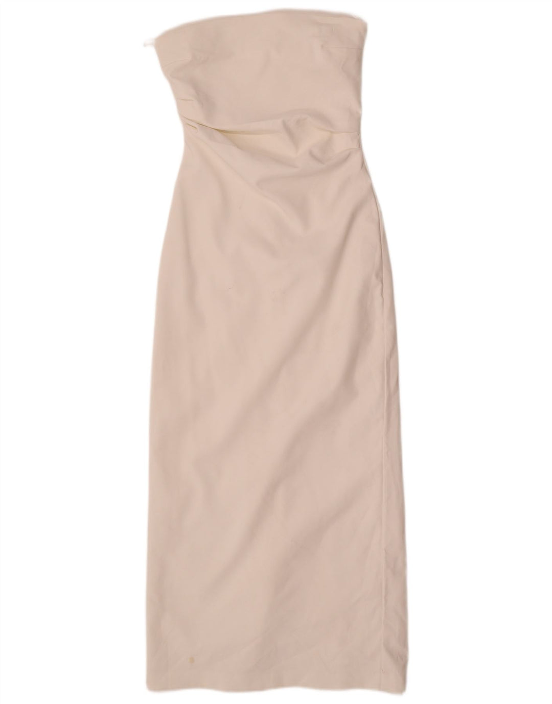 Zara Dame Stropløs Kjole UK 8 Small White Polyester