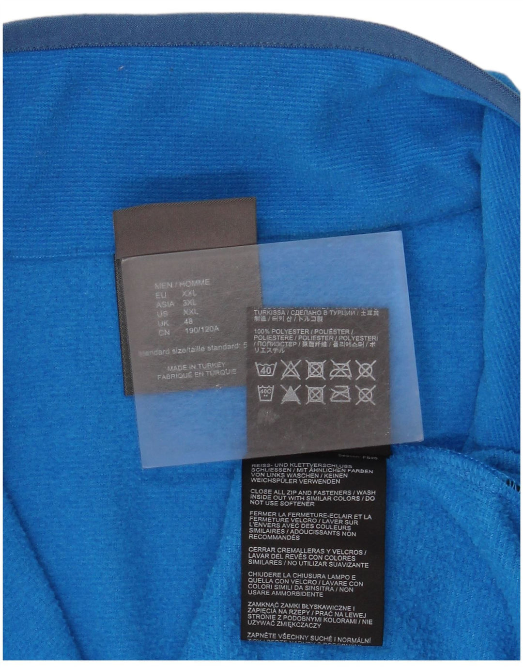 Jack Wolfskin Herre lynlås hals Fleece Jumper 2XL Blå Polyester