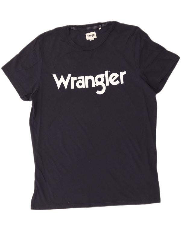 Wrangler grafisk t-shirt til mænd, medium marineblå bomuld