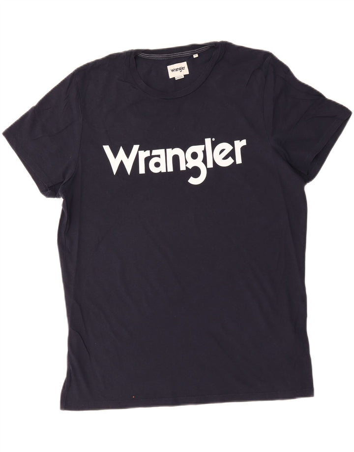 Wrangler grafisk t-shirt til mænd, medium marineblå bomuld