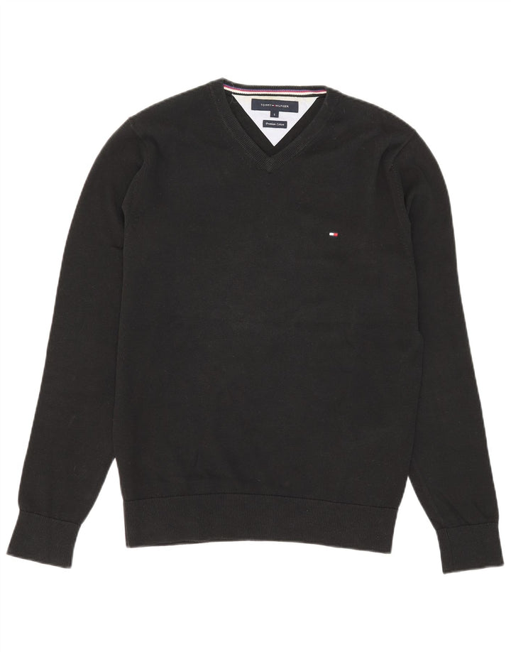 Tommy Hilfiger Herre V-hals sweater lille sort bomuld