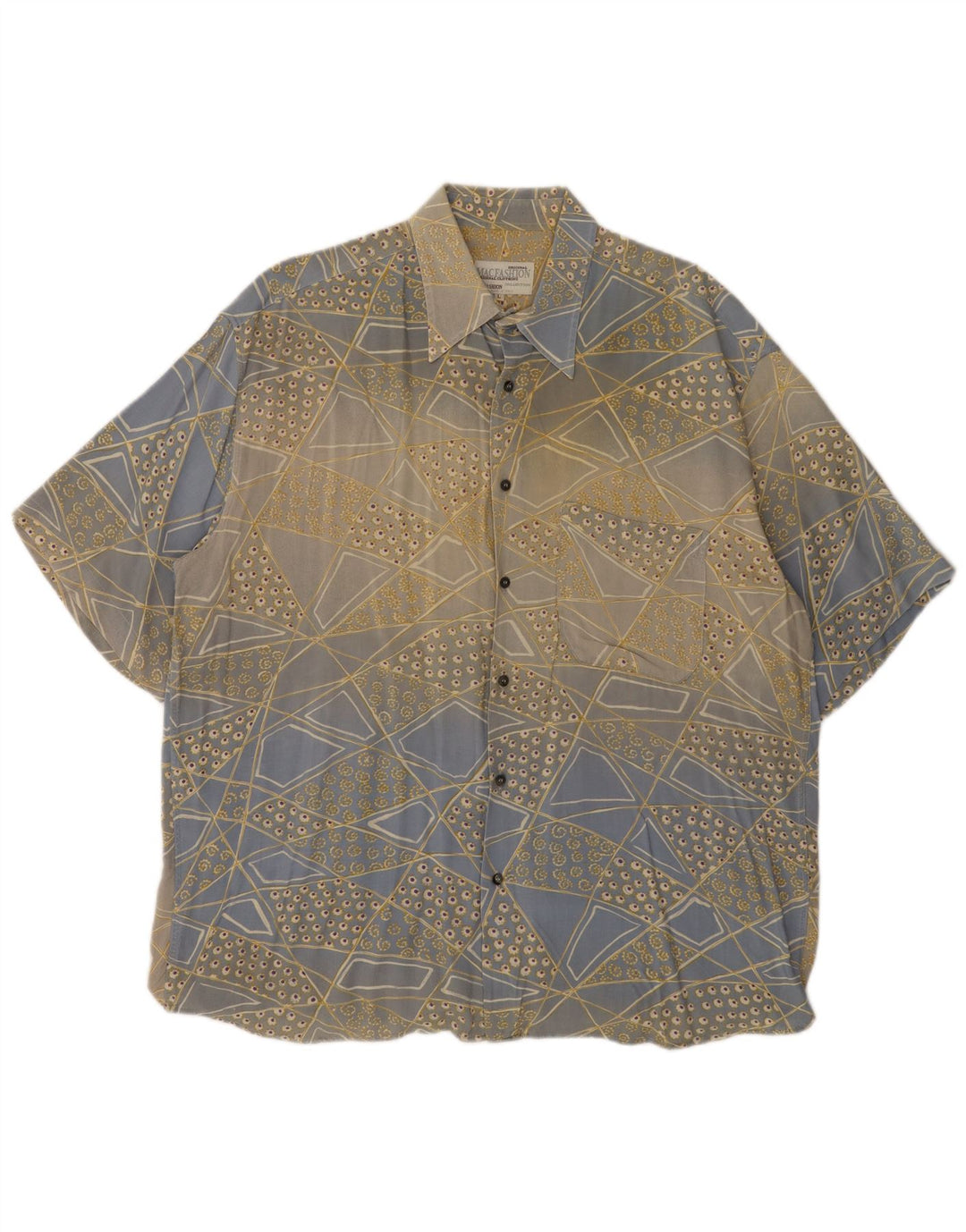 MAC FASHION Kortærmet herreskjorte Stor Blå Geometrisk