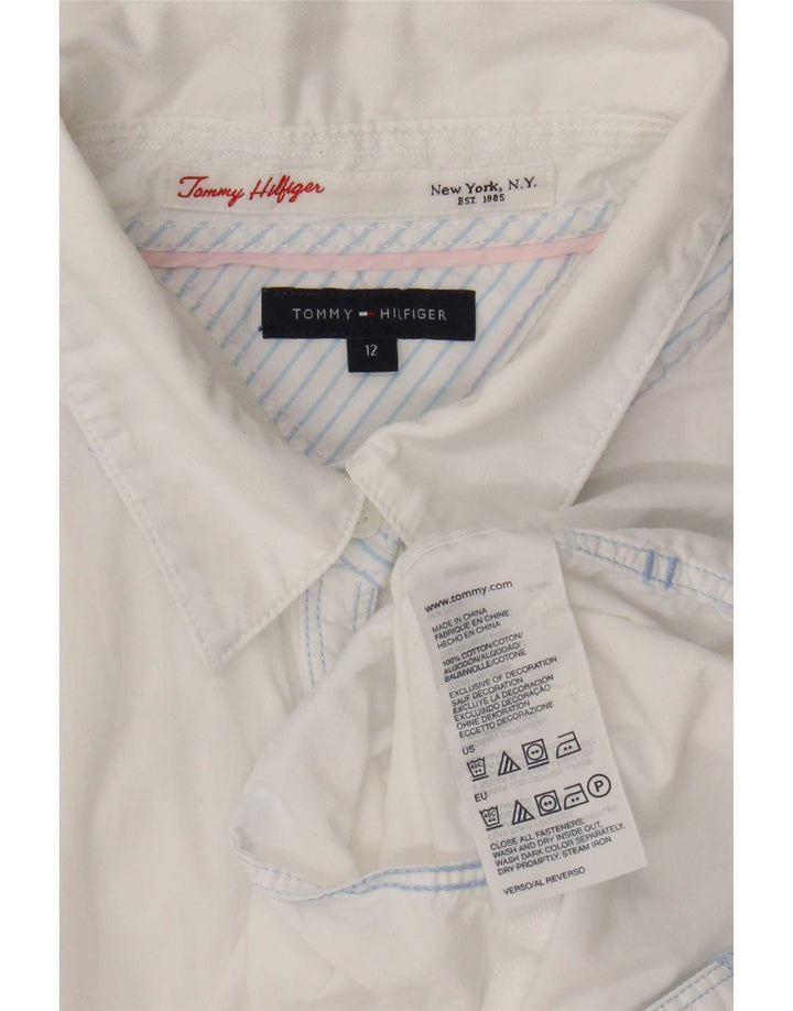 Tommy Hilfiger Dameskjorte US 12 Stor hvid bomuld