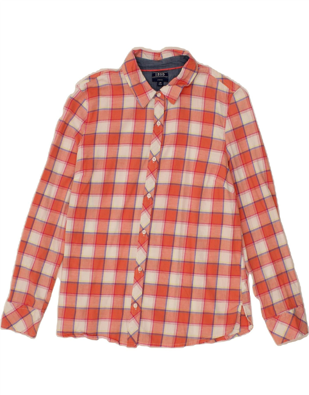 IZOD Womens Shirt UK 16 Large Red Check Cotton Vintage Izod and Second-Hand Izod from Messina Hembry 