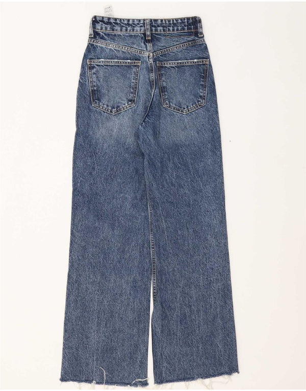 Zara Dame Jeans med brede ben EU 34 2XS W24 L29 Blå Bomuld