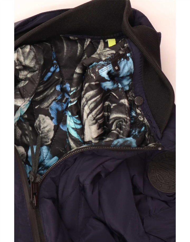 Replay Herre quiltet jakke UK 38 Medium Navy Blue Polyester
