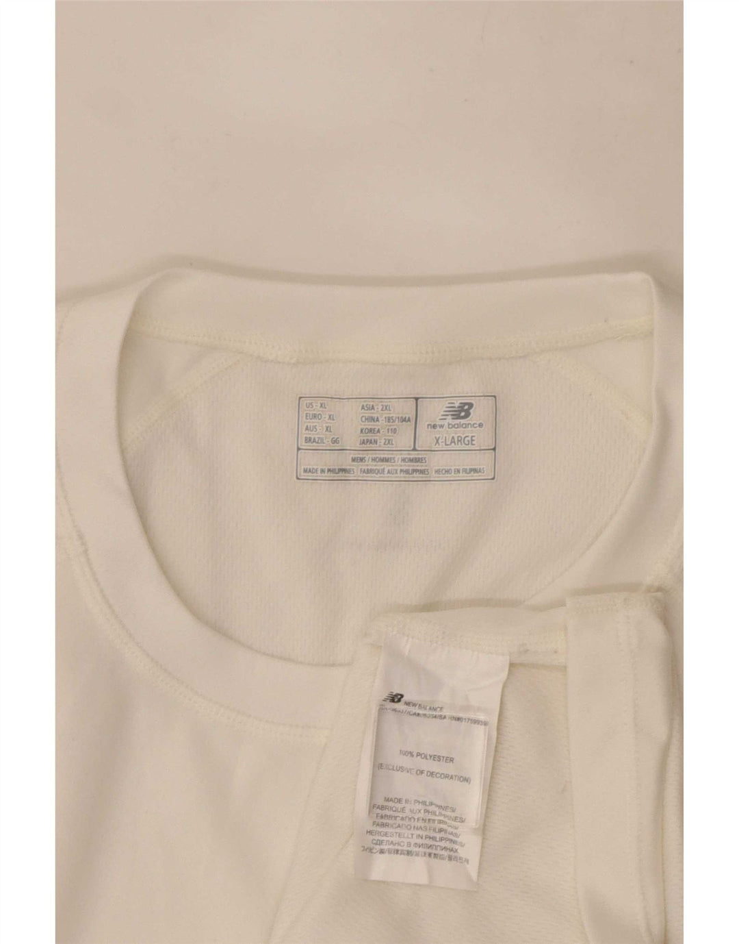 New Balance Herre T-Shirt Top XL Hvid Colourblock Polyester