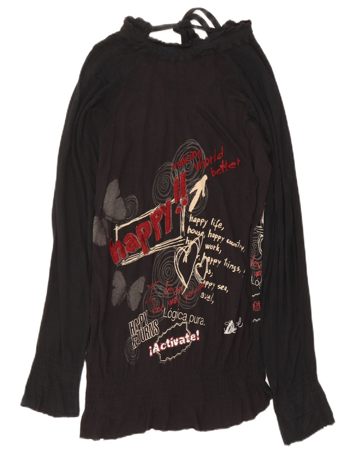 Desigual Dame Grafisk Tunika Top Lille Sort Butterfly