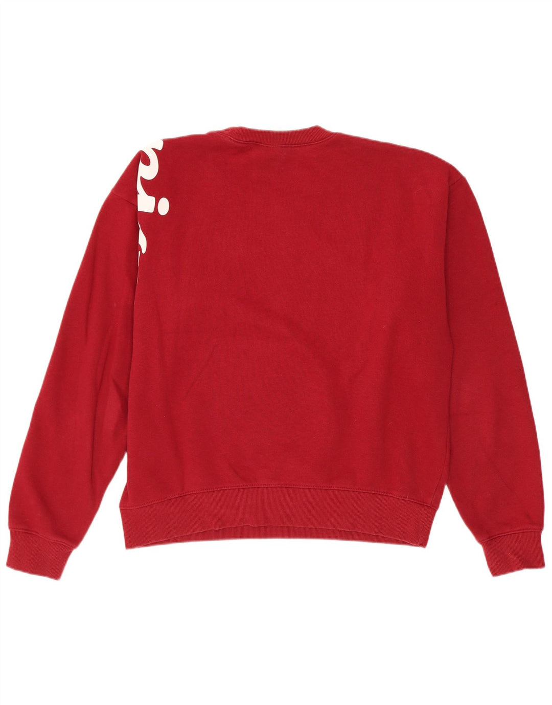 Champion Dame Grafisk Oversized Sweatshirt Jumper UK 10 Small Burgundy