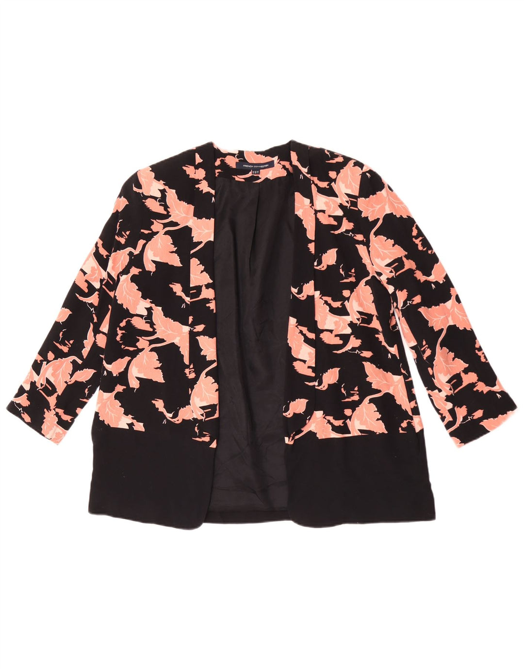 French Connection Dame Loose Fit Blazer Jacket UK 8 Small Black Floral