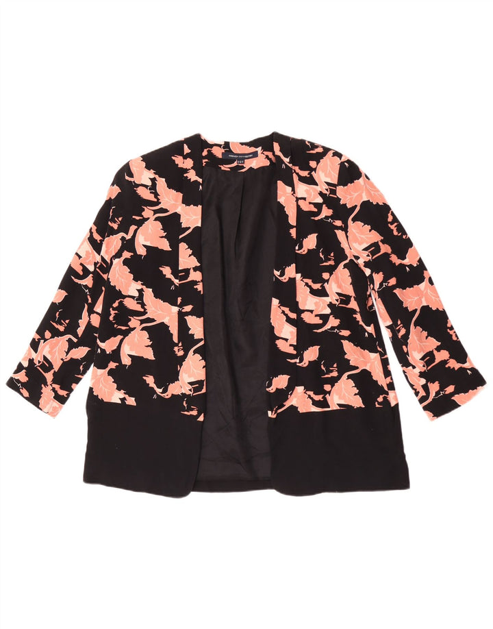 French Connection Dame Loose Fit Blazer Jacket UK 8 Small Black Floral