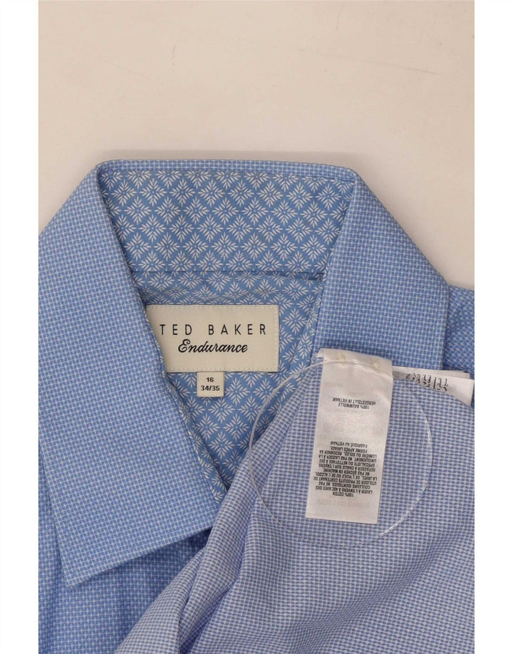 Ted Baker Herreskjorte str. 16 Large Blue Spotted Cotton