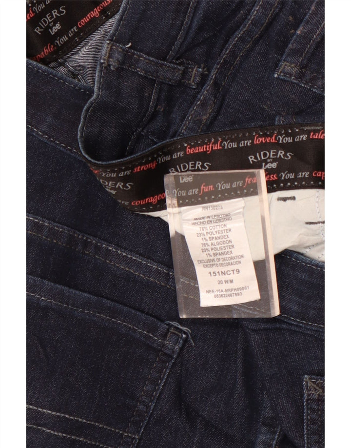 Lee Womens Riders Capri Jeans US 20 3XL W40 L20 Marineblå Bomuld
