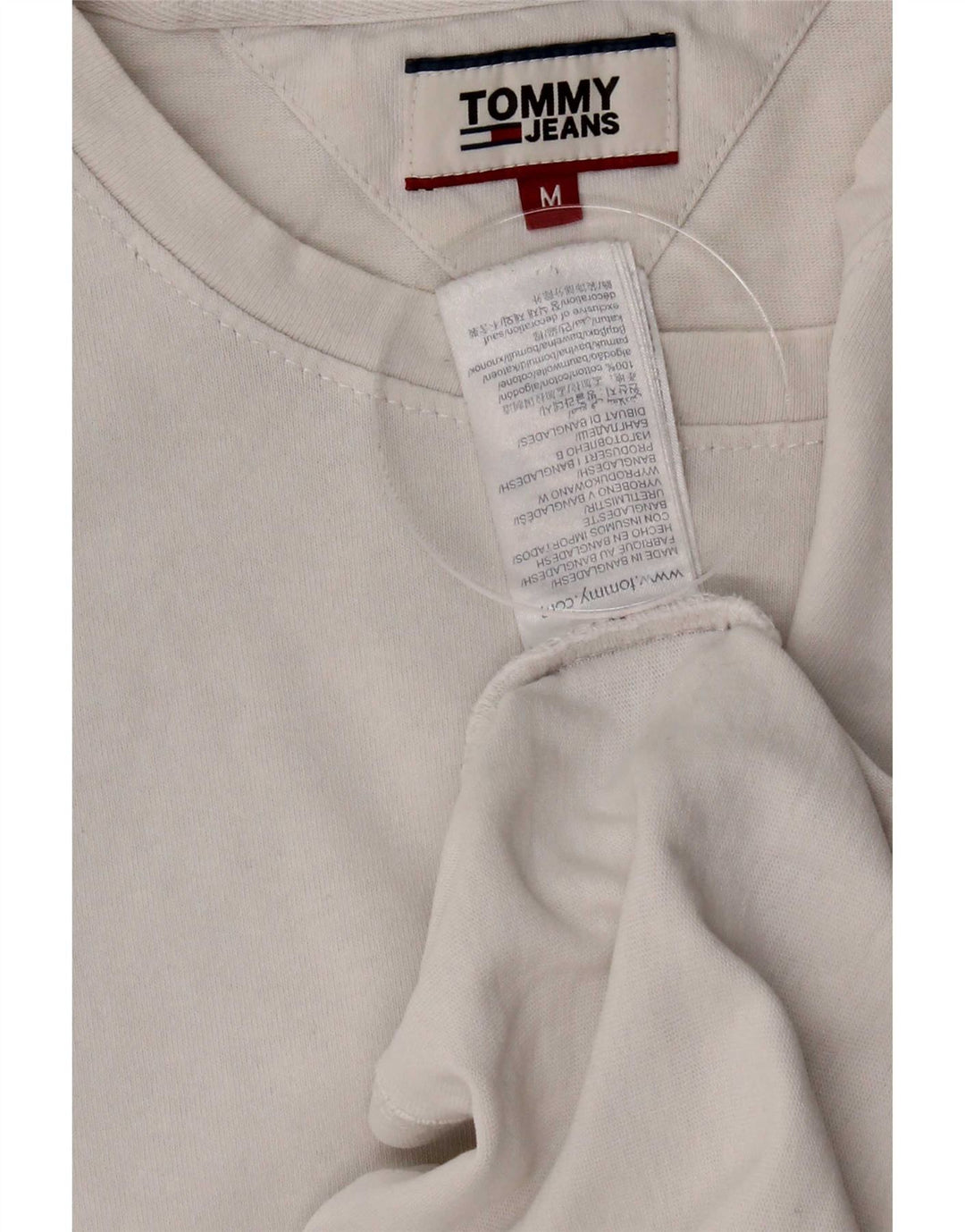 Tommy Hilfiger Herre T-Shirt Top Medium Hvid Bomuld