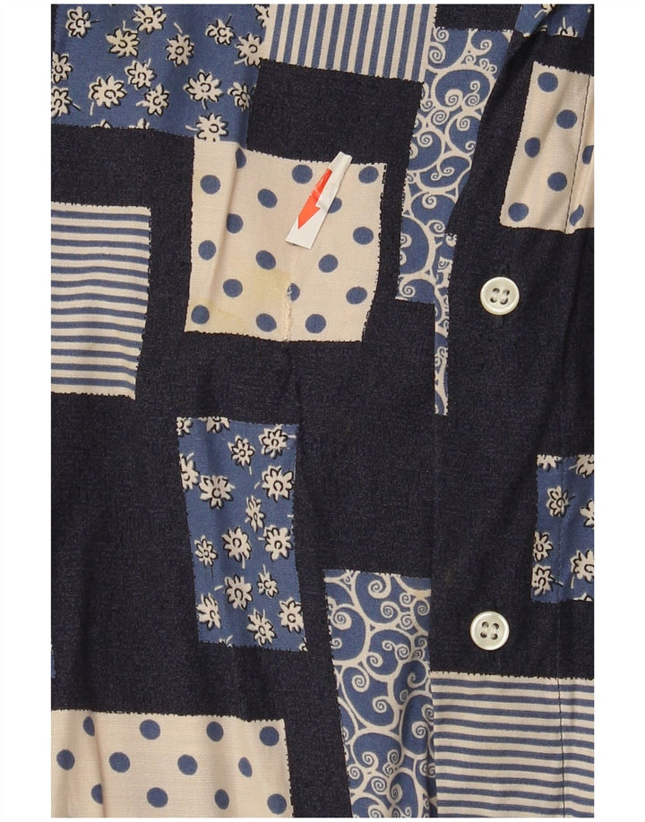 Vintage herreskjorte Stor marineblå patchwork