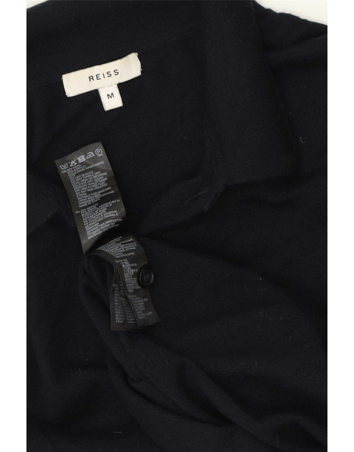 Reiss Herre Polo Neck Jumper Sweater Medium Navy Blue Uld