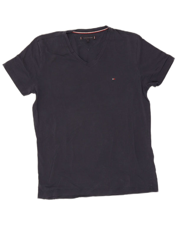 Tommy Hilfiger Herre T-Shirt Top Stor Marineblå Bomuld