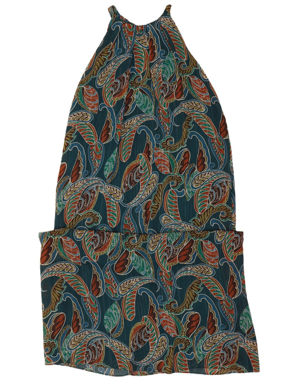 Wallis Womens Petite Maxi Halter Dress UK 16 Large Green Paisley