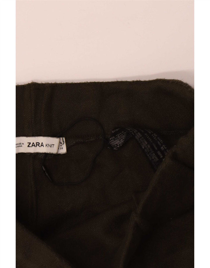 Zara Dame Crop Cargo Bukser Medium W28 L25 Khaki Viscose