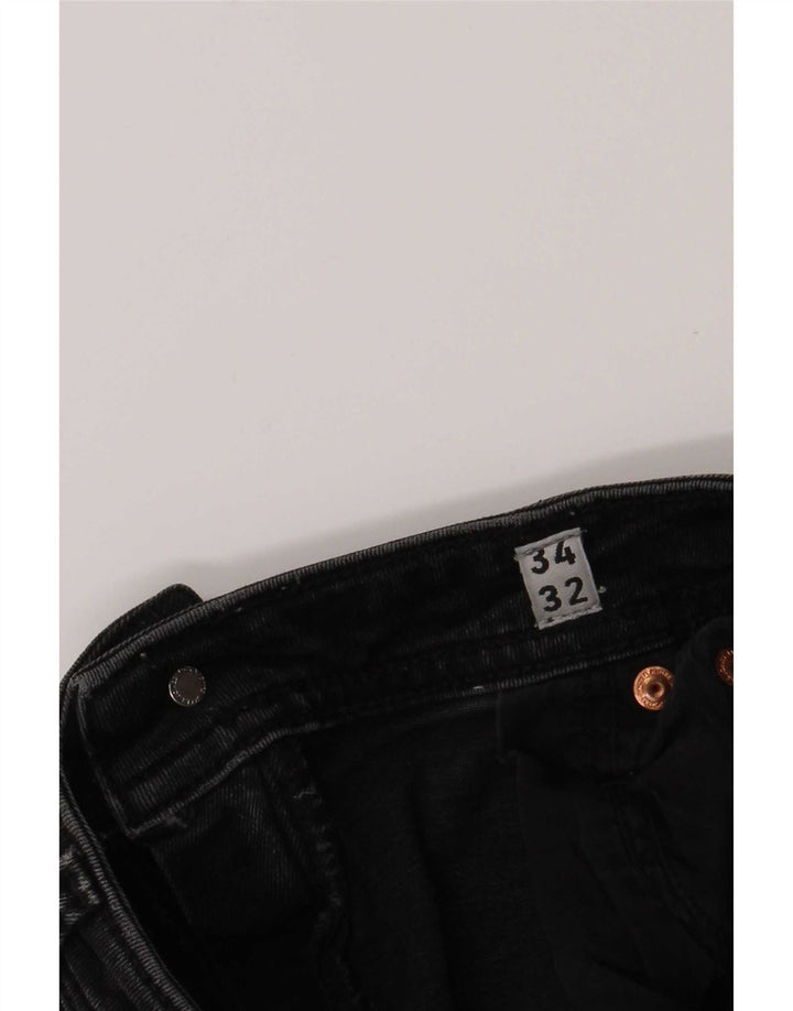 Jack & Jones Herre Distressed Slim Jeans W34 L32 Sort Bomuld