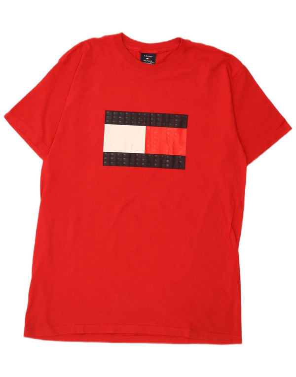 Tommy Hilfiger Herre grafisk T-shirt Top Medium Rød Bomuld