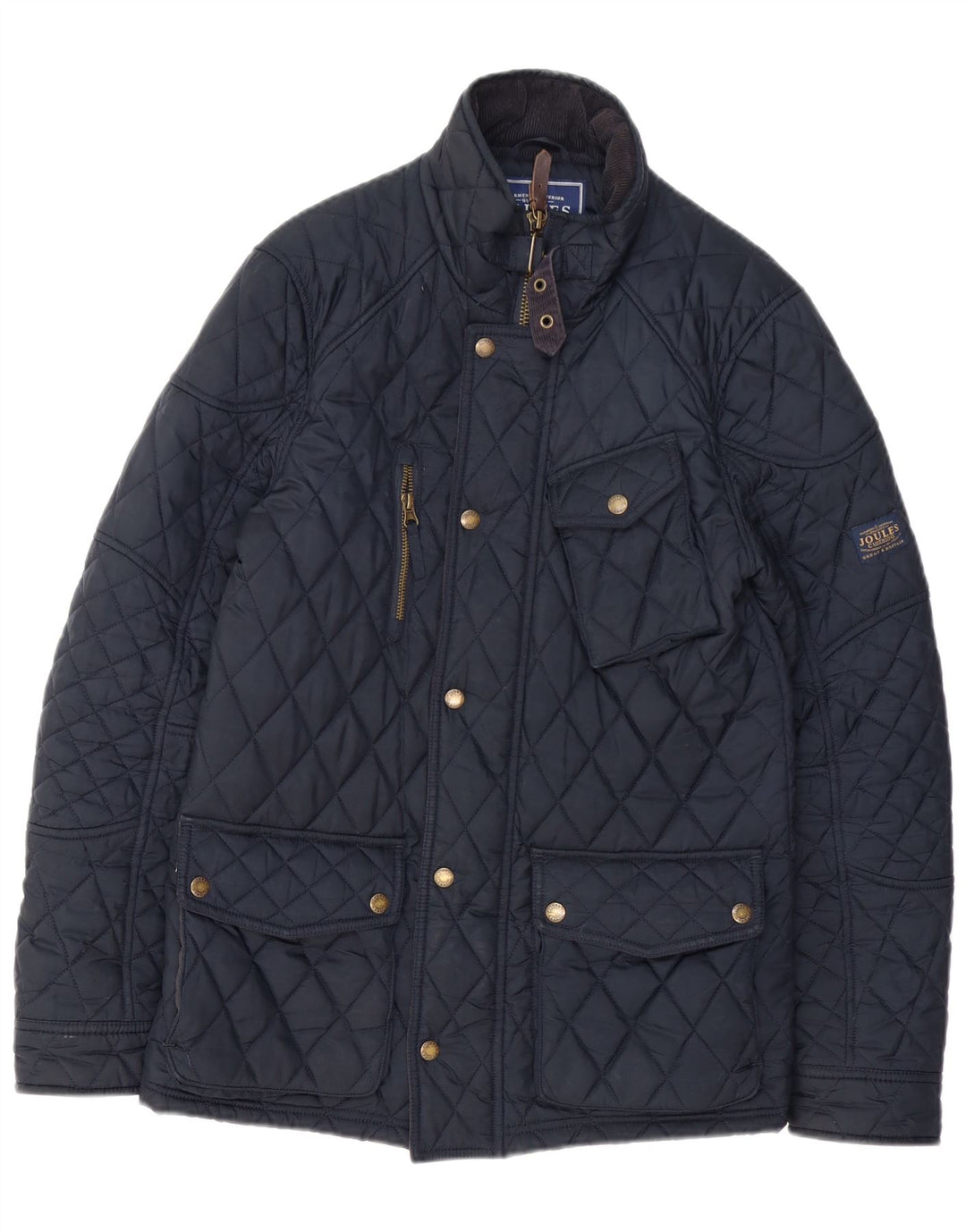 JOULES Herre quiltet jakke UK 36 Small Navy Blue Polyester