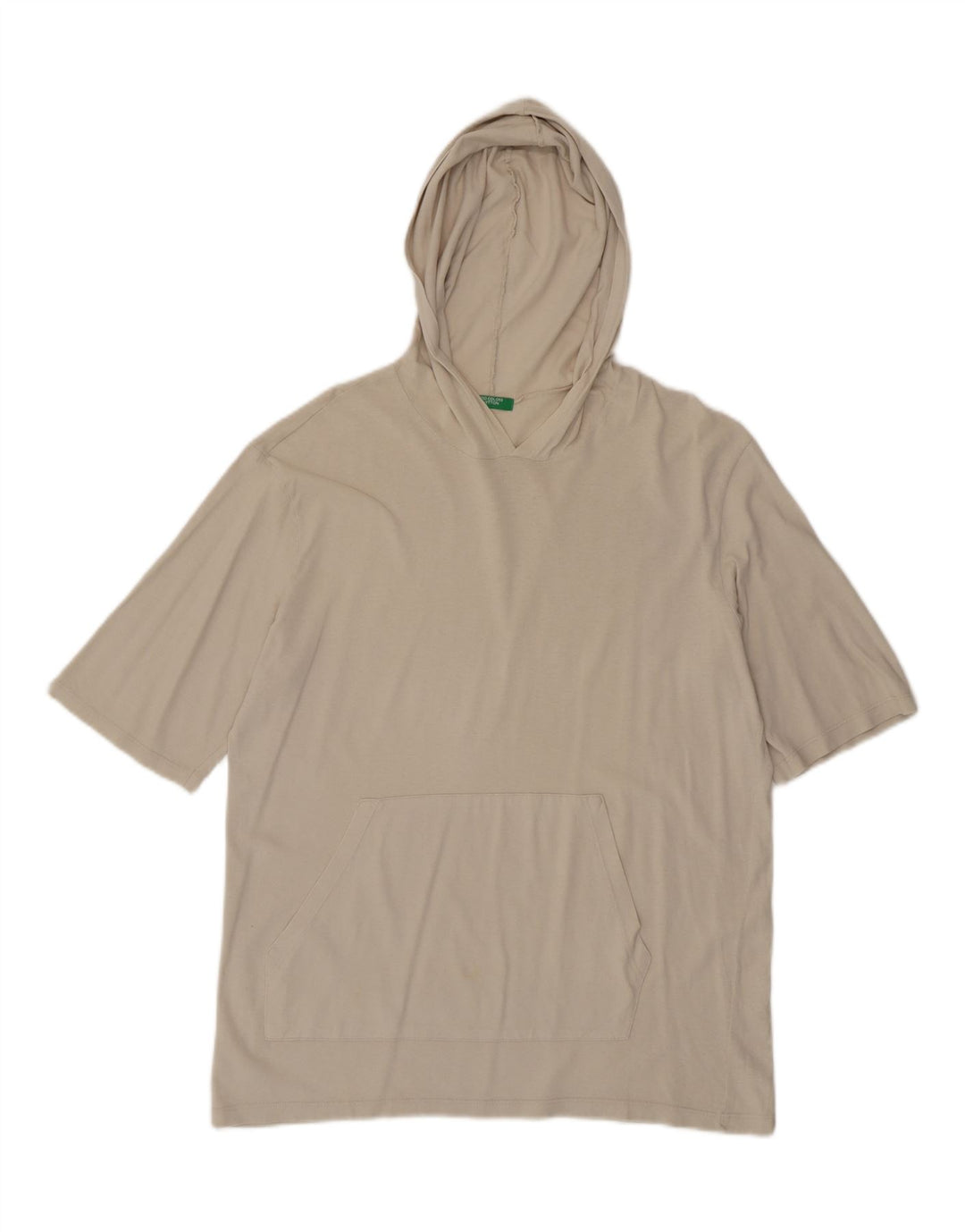 Benetton Herre T-shirt med hætte Medium Off White Bomuld