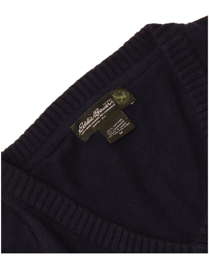 Eddie Bauer Herre V-hals sweater Medium marineblå bomuld