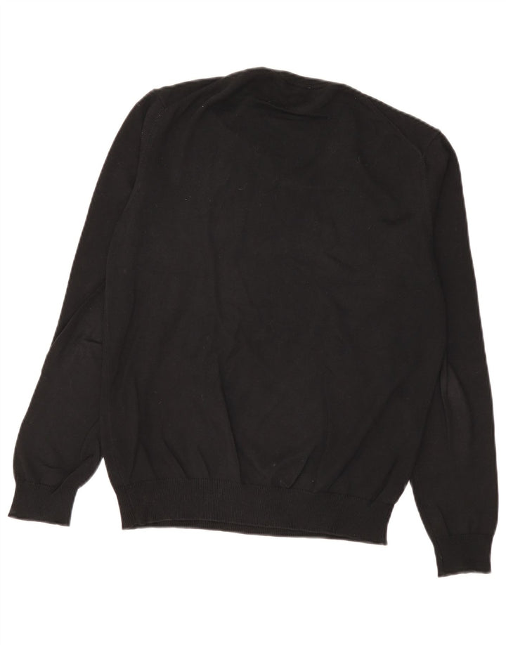 Benetton Herre V-hals sweater lille sort bomuld