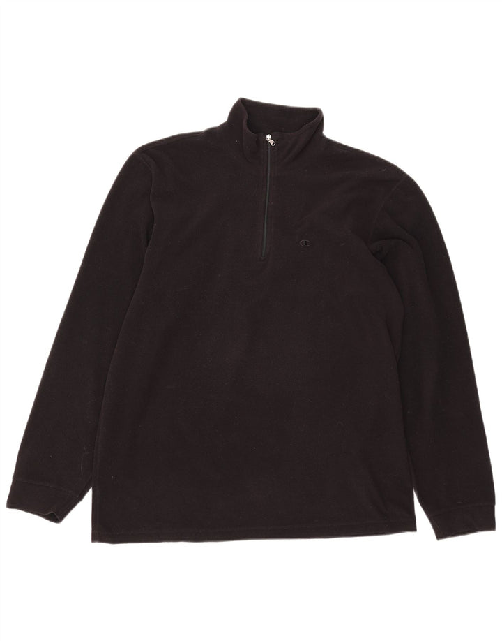 Champion herre lynlås-hals fleece jumper stor sort polyester