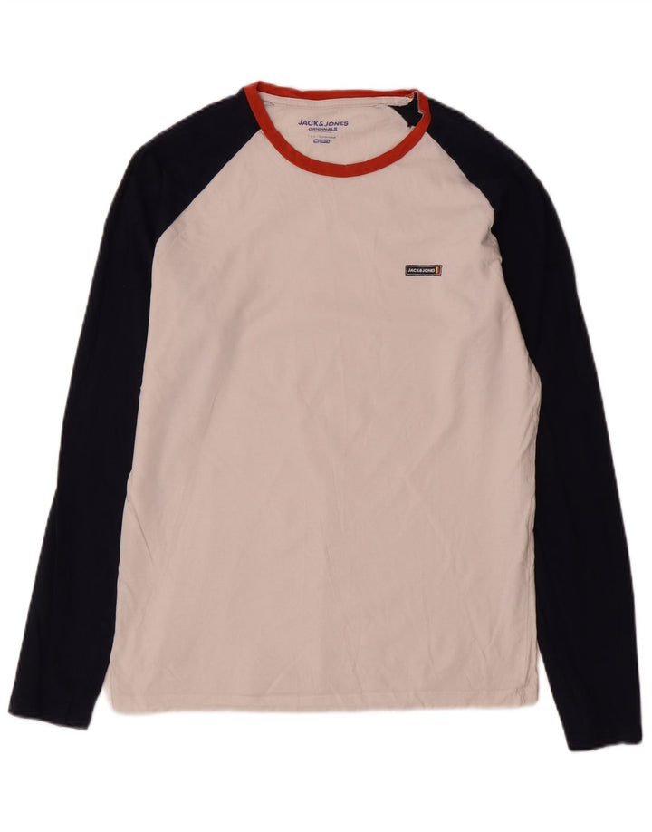 Jack & Jones Herre Regular Fit Top Langærmet Medium White Colourblock