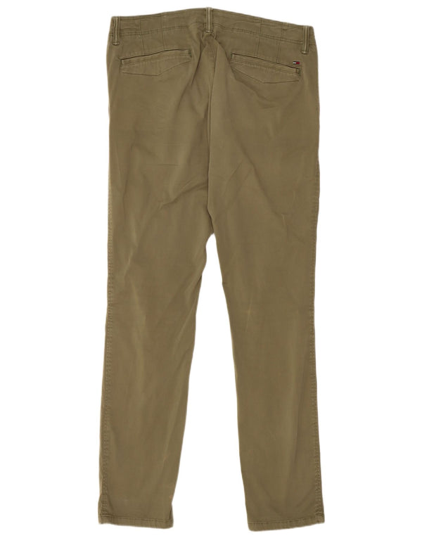 TOMMY HILFIGER Slim Chino-bukser til mænd W31 L32 Khaki Bomuld