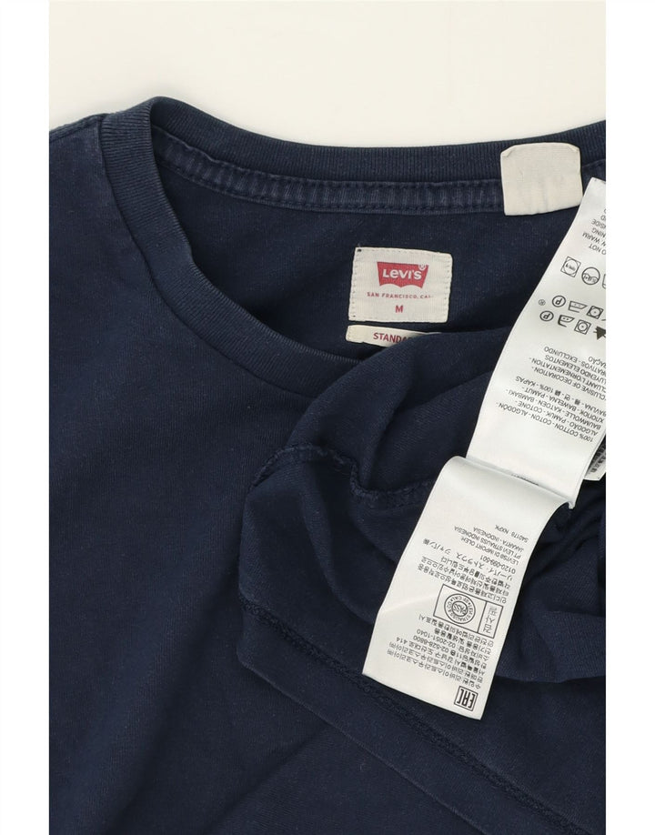 LEVI'S Herre Standard T-Shirt Top Medium Marineblå Bomuld
