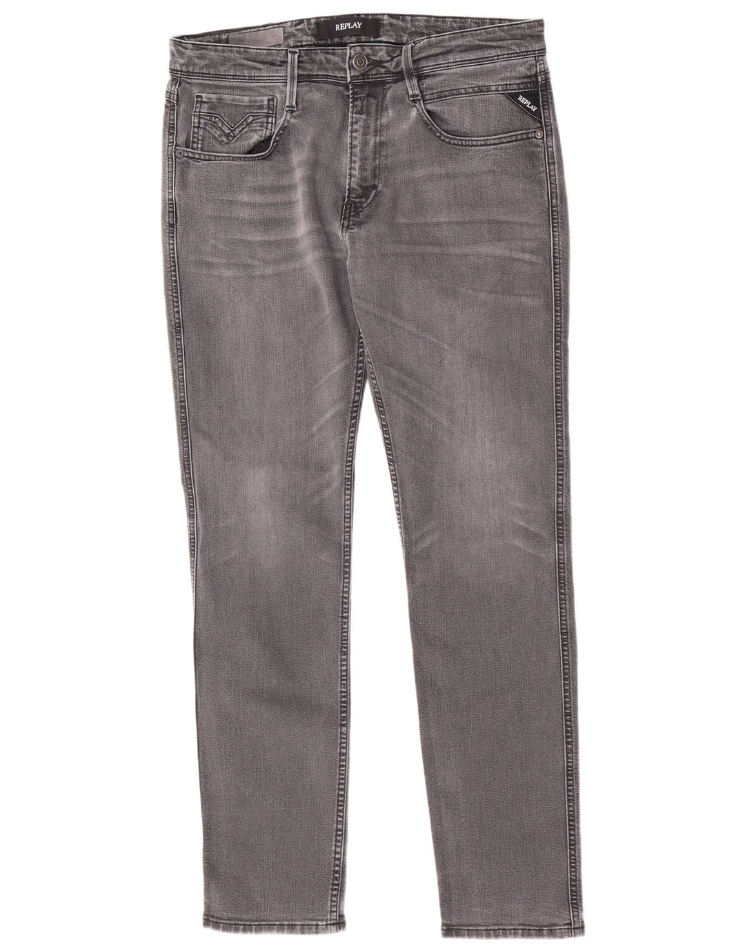 Replay Dame Slim Jeans W33 L32 Grå Bomuld