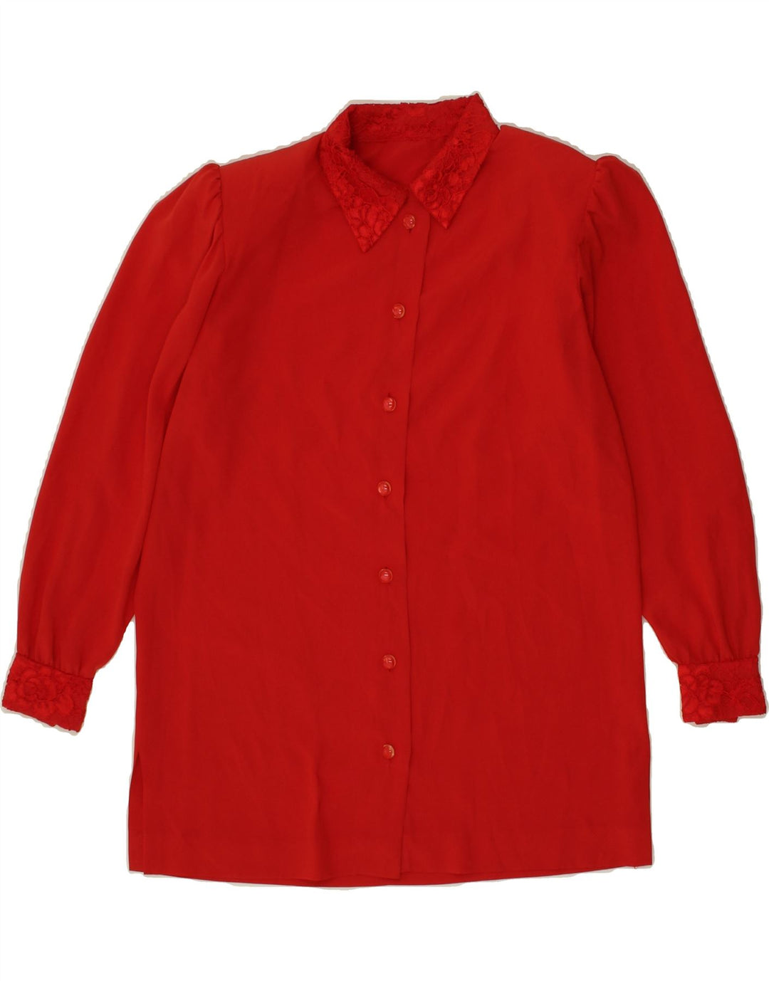 VINTAGE Womens 3/4 Sleeve Shirt Blouse UK 12 Medium Red Vintage Vintage and Second-Hand Vintage from Messina Hembry 