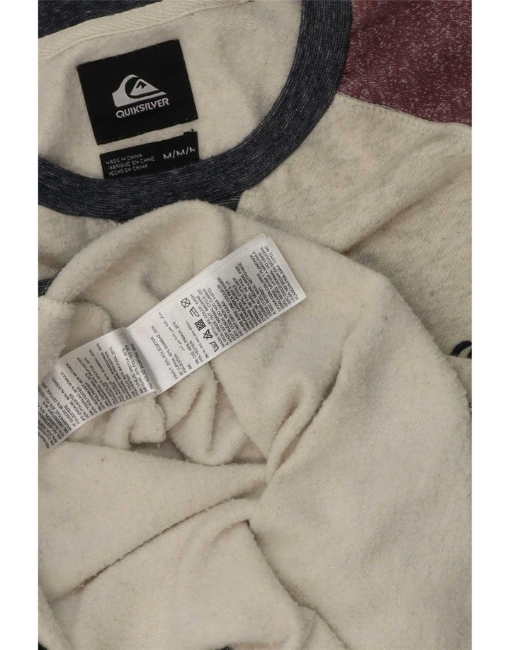 Quiksilver Herre sweatshirt Jumper Medium Bourgogne Colourblock Bomuld