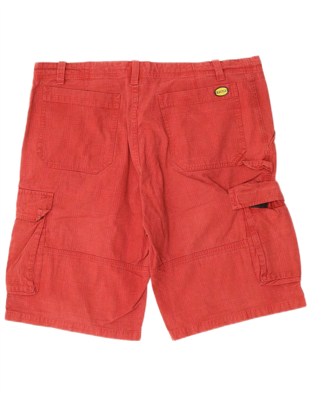 DIADORA Herre Cargo Shorts XL W38 Rød Ternet Bomuld